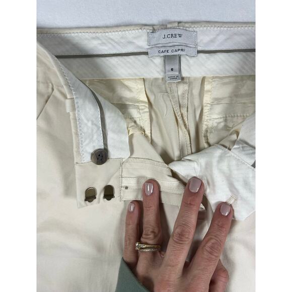 J Crew Classic Café Capri Khaki Ankle Straight Leg Size‎ 6 - Picture 6 of 7